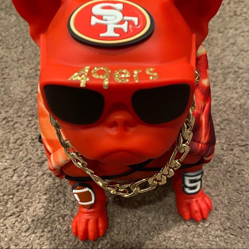 Customized NFL French Bulldog Wireless Bluetooth Dog Speaker, FM Radio & MP3.